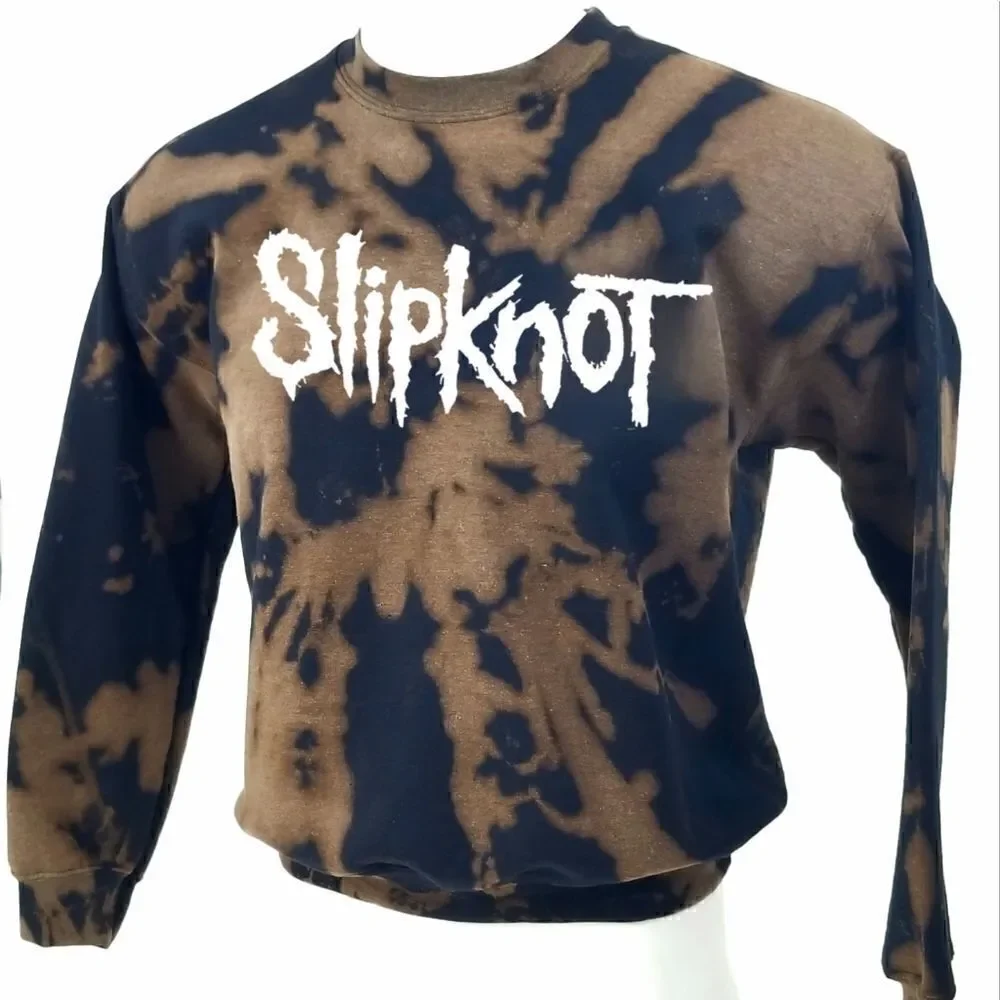 SLIPKNOT Acid Washed, Distressed Rock Band Punk Pullover Crewneck, Sweatshirt - Picture 3 of 5